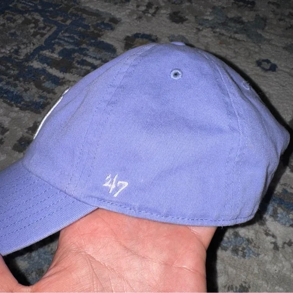 47 Lavender Purple Baseball Cap with White Logo - Picture 4 of 7
